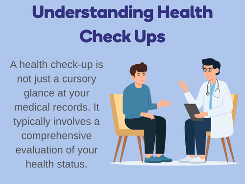 Doctor explains the importance of a detailed health check up to an attentive male patient