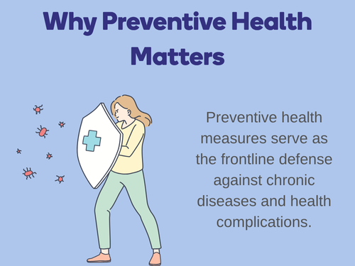 Illustrated woman blocks viruses with shield, symbolizing HealthierSG’s focus on preventive health strategies